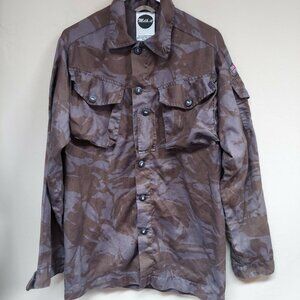 Milk It Mens M/L Vintage Camouflage Army Jacket Pockets Lightweight Made in UK
